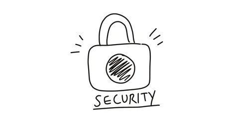 Hand-drawn Security Padlock Icon Stock Footage 326879278