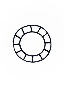 Hand Drawn Segmented Circle Bold Black Strokes Diagram Icon. Stock Illustration