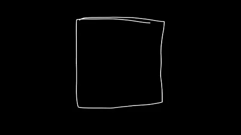 Hand drawn self drawing square animation on black background 스톡 동영상 203218433