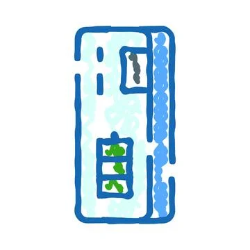 Hand drawn server cabinet rack icon concept イラスト素材