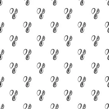 Hand drawn sesame seeds pattern on white background Stock Illustration