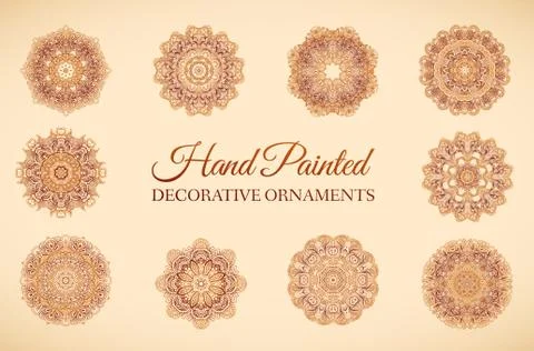 Hand drawn set abstract background ornament illustration concept. Vector Stock Illustration
