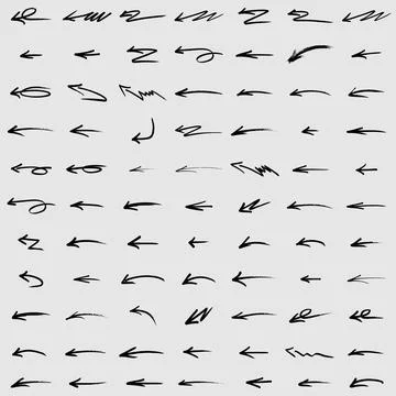 Hand drawn set of arrow elements. Illustrazione stock