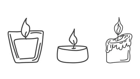 Hand drawn set of candles Stock-Illustration