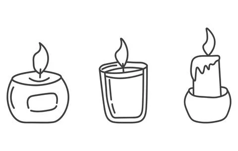 Hand drawn set of candles Illustrazione stock