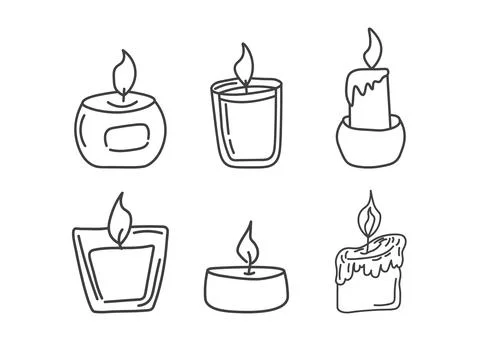 Hand drawn set of candles Stock-Illustration