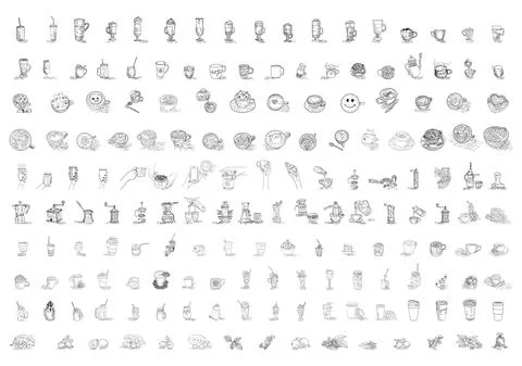 Hand Drawn Set Coffee Vector Illustration. Stock Illustration