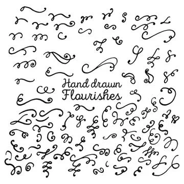 Hand drawn set of design elements Illustrazione stock