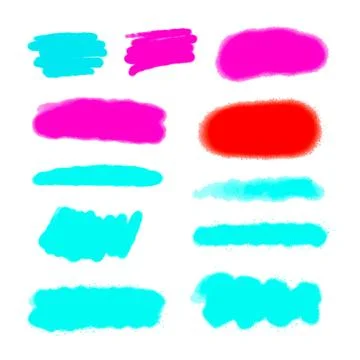 Hand drawn set of different brush strokes, paint brush smears. Vector abstract Stock Illustration