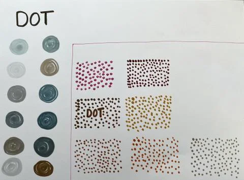 Hand drawn set of dots Stock Illustration