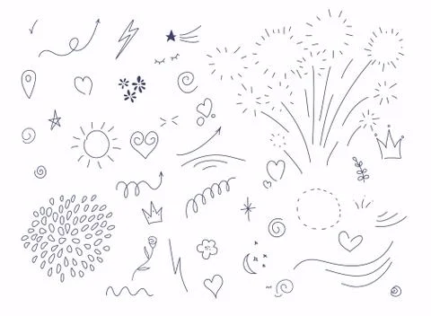 Hand drawn set elements, for concept design. vector illustration. Illustrazione stock