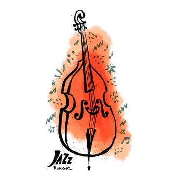 Hand drawn set of music instruments. Ink style vector illustration Stock Illustration