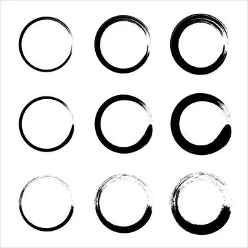 Hand drawn set of objects. Black Vector doodle ellipses. Ideal for vintage label Stock Illustration