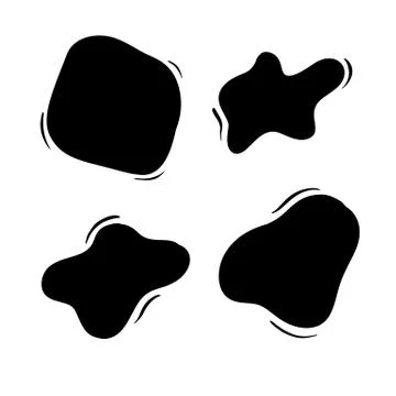 Hand drawn set of objects for design use bubble. Black Vector doodle circles on Ilustración de archivo