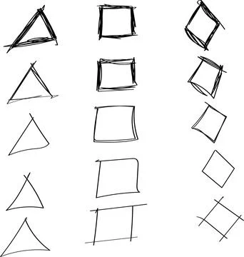 Hand drawn set of objects for design use. Black Vector doodle circles on tran Ilustración de archivo