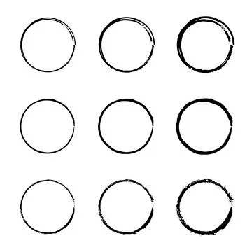 Hand drawn set of objects. Sketch hand drawn. Doodle circles for design elements Ilustración de archivo