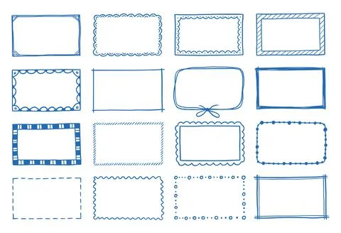 Hand drawn set of rectangle frame. Stock-Illustration