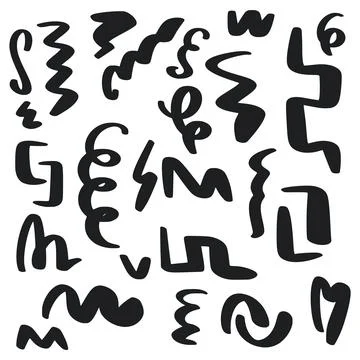 Hand drawn set of squiggles Illustrazione stock