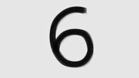 Hand drawn set of wiggle numbers. Charcoal texture. Video stock 155489148