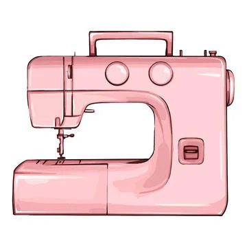 Hand drawn sewing machine retro sketch for your design. Modern illustration of a 库存插图