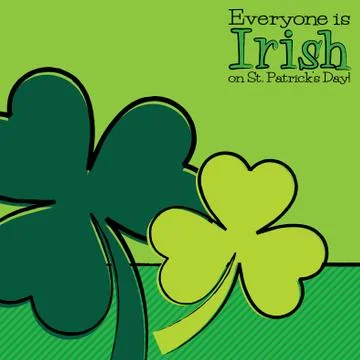 Hand drawn shamrock St Patrick's Day card in vector format. Stock Illustration