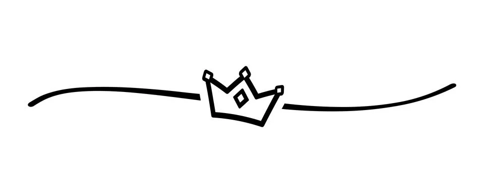 Hand drawn shape crown black Stock Illustration
