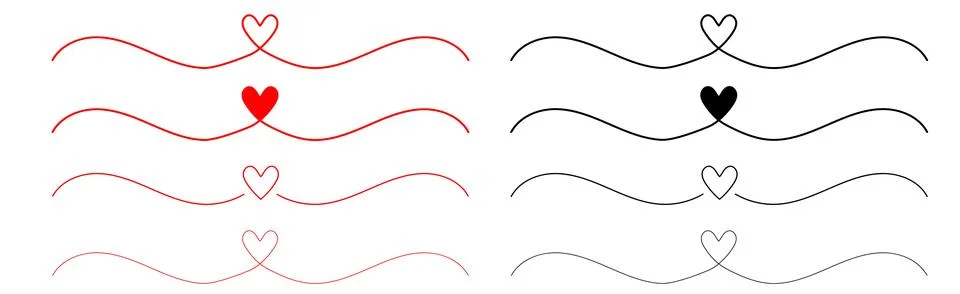 Hand drawn shape heart vector set, love doodle isolated. cute sketch line for Stock Illustration