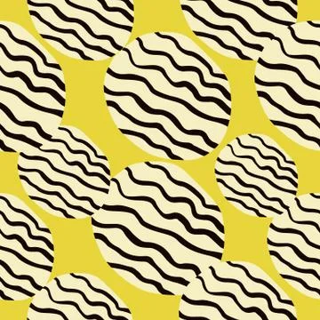 Hand drawn shapes seamless pattern. Doodle circle wallpaper. 스톡 일러스트