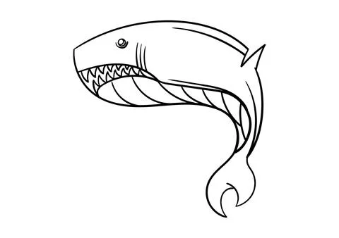 Hand drawn shark Stock Illustration