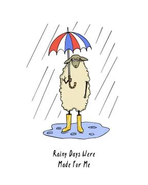 Hand drawn sheep character Stock Illustration