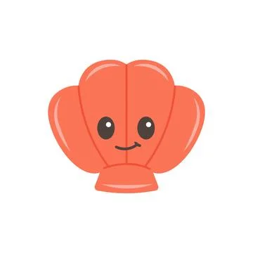 Hand drawn Shell on white background. Sea animal. Ocean vibes. Element of sea Stock Illustration