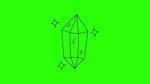Hand Drawn Shiny Gem Doodle with Glittering Star Effect Stock Footage 336849753