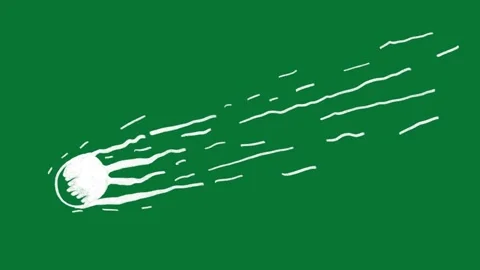 Hand Drawn Shooting Star Doodle Animation Green Screen Video stock 323468196