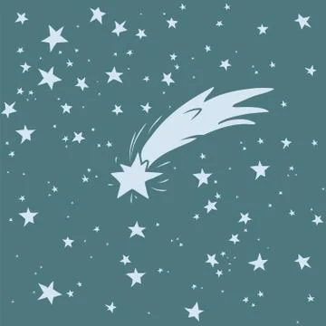 Hand-drawn shooting star Иллюстрация