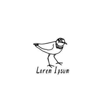 Hand drawn shorebird Stock Illustration