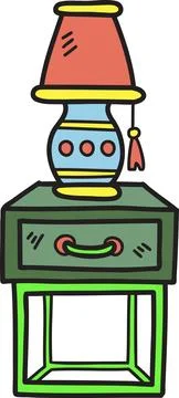Hand Drawn Side tables and lamps illustration Illustrazione stock