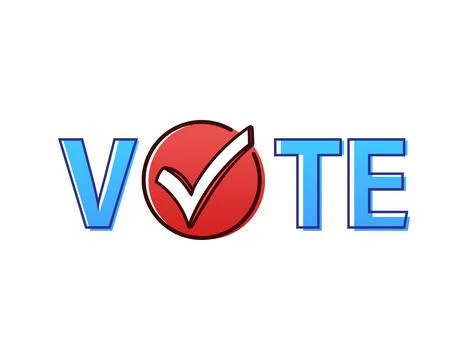Hand drawn sign vote. Vector illustration isolated on white background. Ilustración de archivo