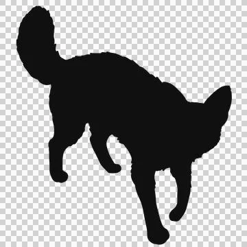 Hand drawn silhouette of Aardwolf Stock Illustration