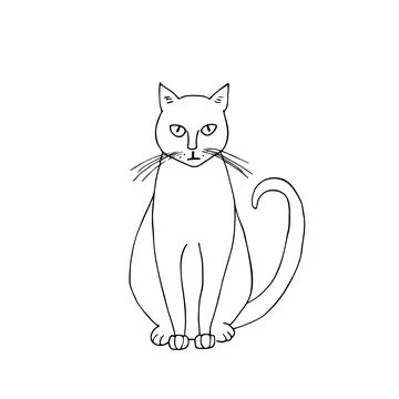 Hand drawn silhouette of a cat. Vector image Stock Illustration