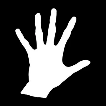 Hand drawn silhouette of hand. Element of design on theme of stop racism, dif Stock Illustration