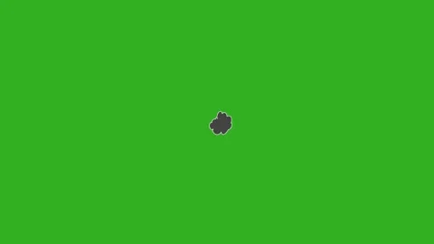 Hand Drawn Simple 2D Smoke Animation on Green Screen | Cartoon Soft Smoke Puff  Stock Footage 328469710