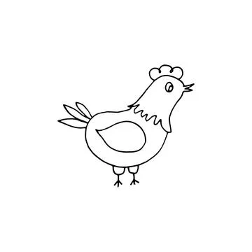 Hand-drawn simple chicken Stock Illustration
