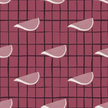 Hand drawn simple fig silhouettes seamless pattern. Doodle vitamin shapes on  Stockillustratie