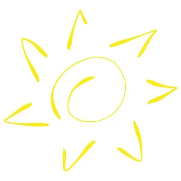 Hand drawn simple funny vector doodle sun Stock Illustration