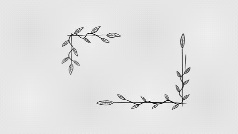 Hand drawn simple line frames and floral doodle borders collection Stockbeeldmateriaal 337061031