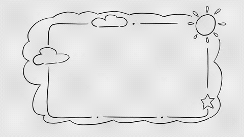 Hand drawn simple line frames and floral doodle borders collection Stockbeeldmateriaal 337061063