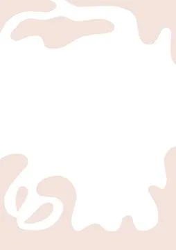 Hand drawn simple photo post or stories frame with smooth organic shapes tren Stock Illustration