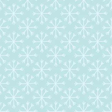 Hand drawn Simple seamless pattern with snowflakes. Christmas Vector for Stock Illustration