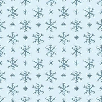 Hand drawn Simple seamless pattern with snowflakes. Christmas Vector for Illustrazione stock