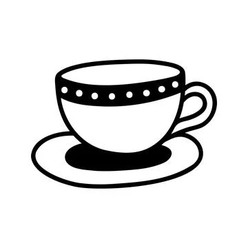 Hand drawn simple tea or cocoa mug. Doodle vector illustration Stock Illustration